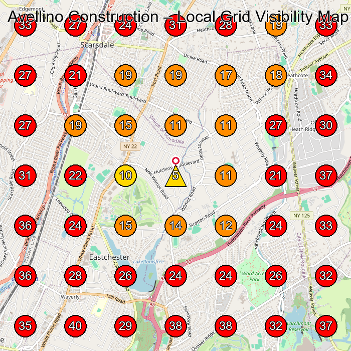 Avellino Construction GeoGrid visibility map for Masonry Contractor in None